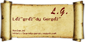 Légrády Gergő névjegykártya